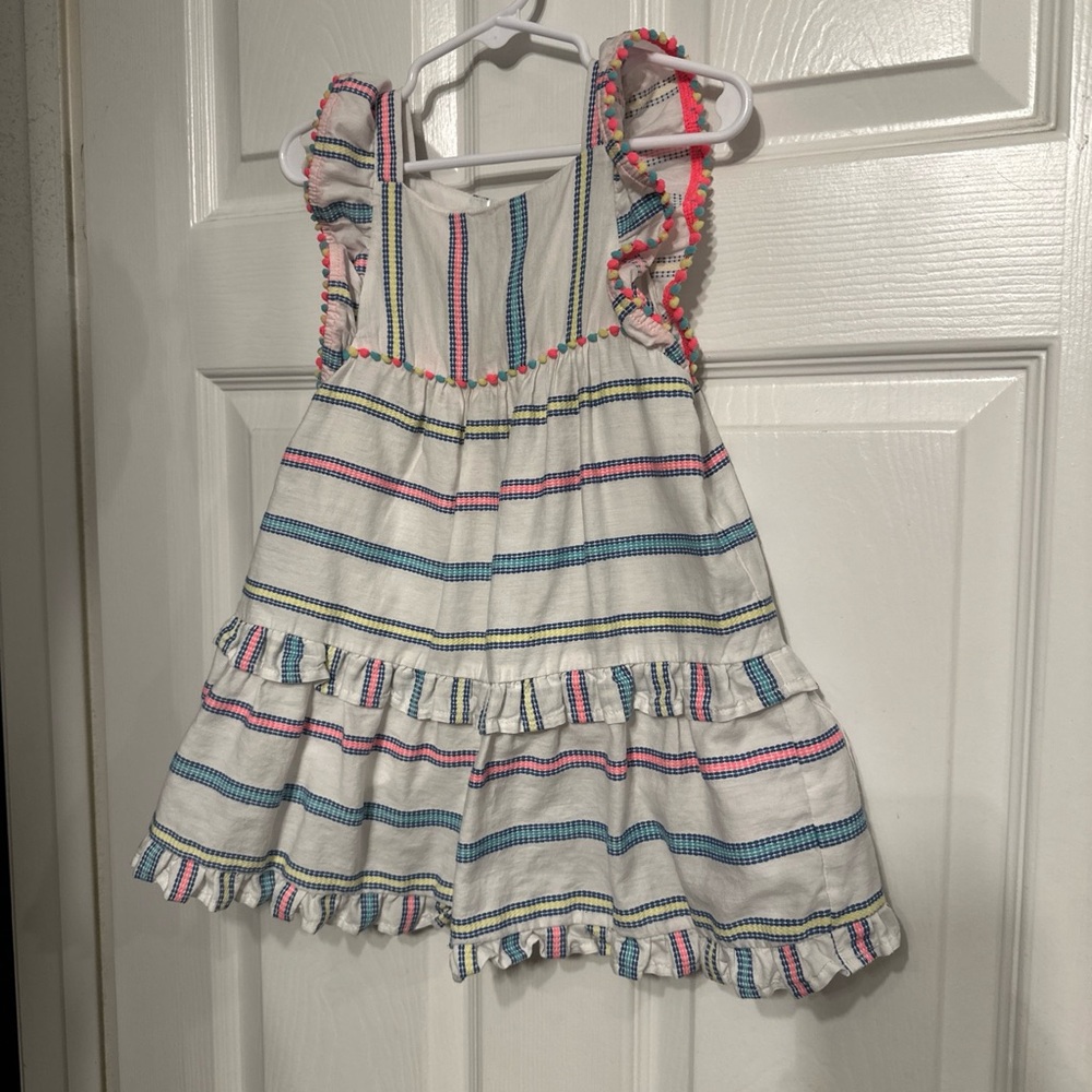 Cat & Jack As 3T Toddler Girls White Striped Fun Sundress Summer Lightweight
